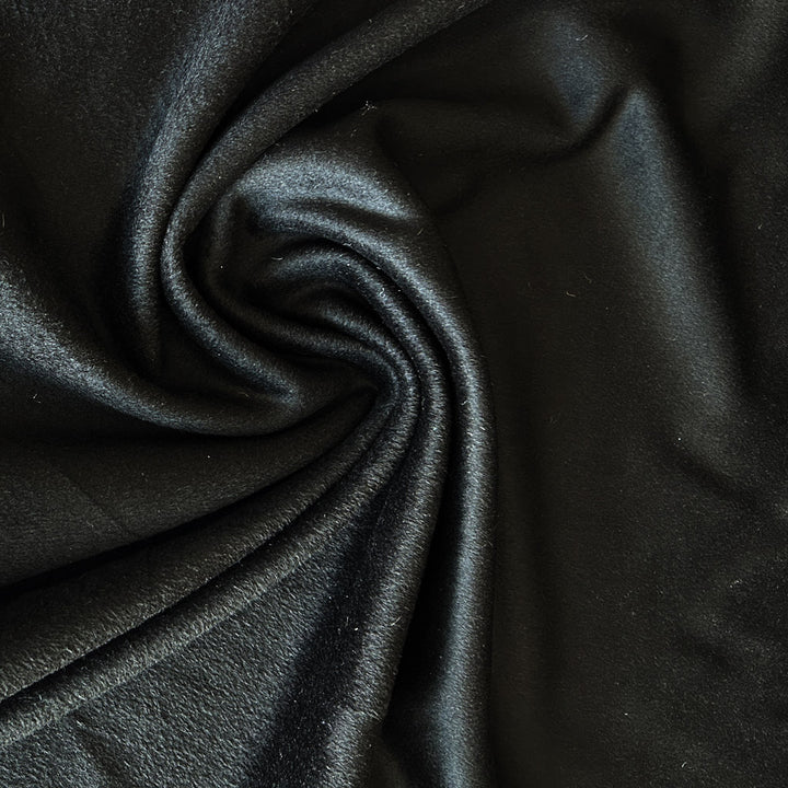 Tissu esprit drap de laine noir