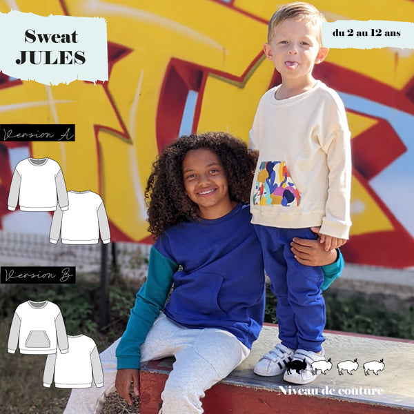 Patron Sweat Unisexe Jules 2/12 ans