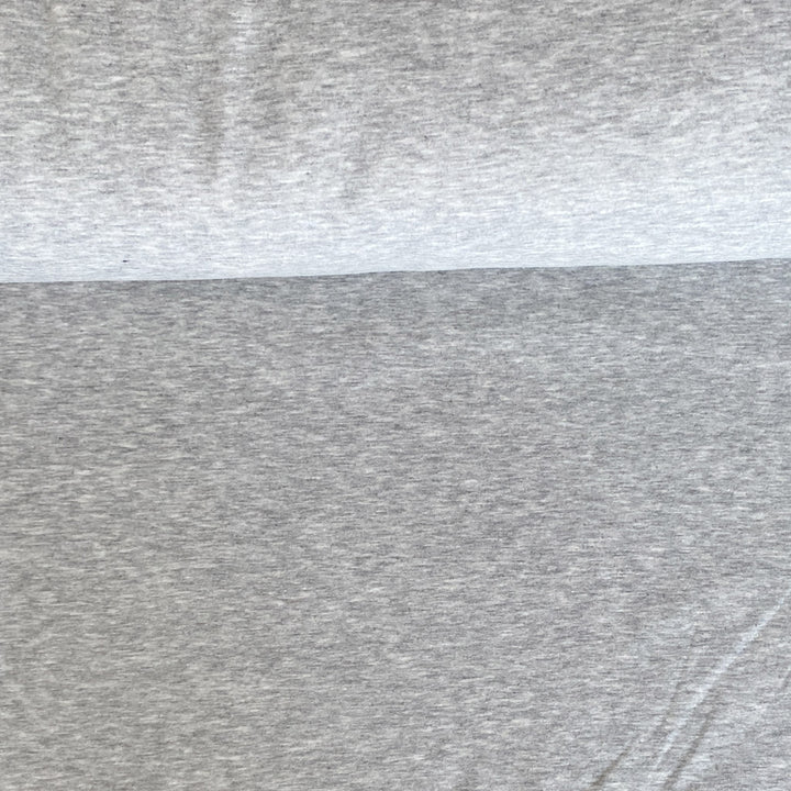 Sweat double face gris chiné clair poil blanc